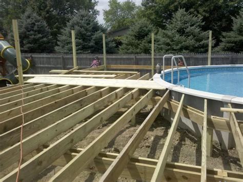 ground deck framing wood pool deck pool decks