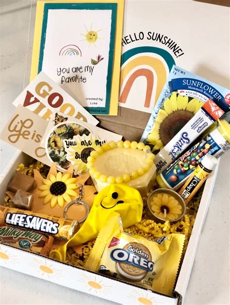 sunshine gift box  sunshine care package thinking  etsy