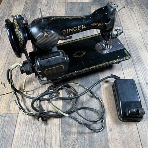 Vintage Singer Sewing Machine Model 15j Untested Heavy Duty Ebay