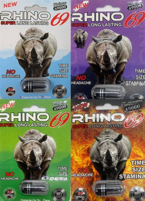 4 Pack Rhino 69k Men Sexual Supplement Enhancement Pill Rhino Platinum 7