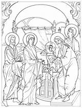Jesus Presentation Coloring Icons Drawing Christ 2040 2696 Religious Drawer Junk Choose Board Orthodox Line Homeschooling Painting sketch template