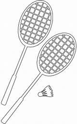 Badminton Shuttlecock Outline Rackets Silhouette Coloring Silhouettes Pages Vector Dot Drawing sketch template