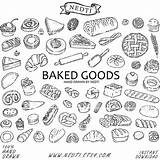 Bakery Clipart Pastry Baked Goods Clip Doodles Doodle Hand Illustration Drawn Elements Draw Drawings Drawing Baking Item Pastries Etsy Items sketch template