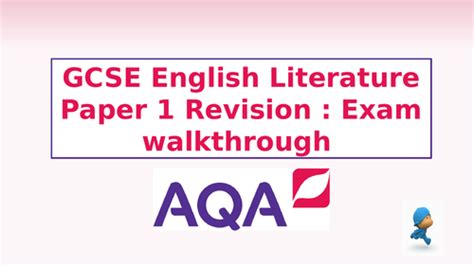 aqa english literature paper  revision exam walk  teaching