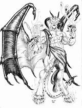 Demons Demonic Devils Satanic sketch template