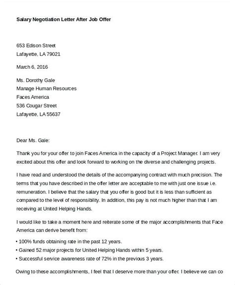 negotiation letter template