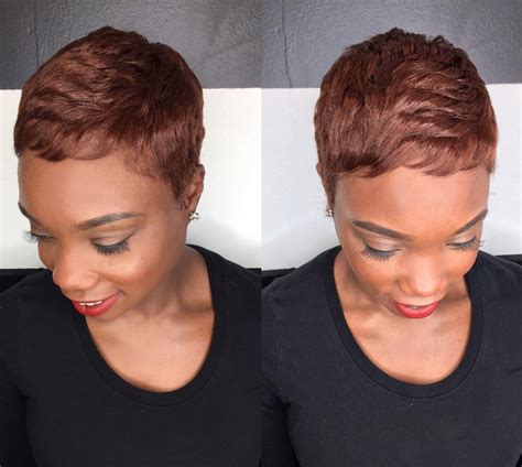 Ultra Short Copper Pixie Via Msklarie Black Hair Information