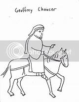 Coloring Chaucer Geoffrey Literary Figures Old 1400 1343 Poet British Name sketch template