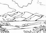 Coloring Pages Hills Mountains Landscape Fr Color Drawing Print Mountain Google Landscapes Paysages sketch template