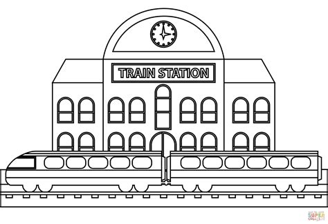 train station coloring page  printable coloring pages