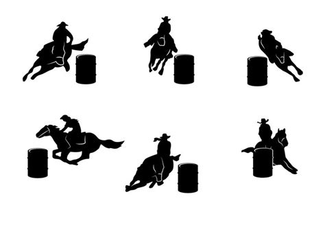 black silhouettes  horses  riders jumping  barrels