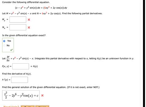 solved consider the following differential equation x y