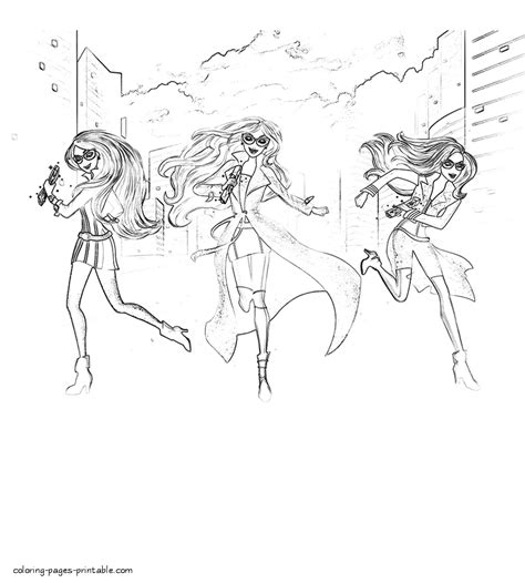 printable  coloring pages barbie spy squad coloring pages