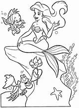 Arielle Mermaid Coloring Ariel Disney Pages sketch template