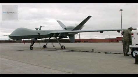 mq  reaper uav drone missile unload taxi launch  recovery youtube