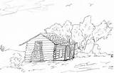 Cabin Coloring Log Pages Woods Pioneer Drawing Sketch Lincoln Adults House Getdrawings Template Library Clipart Popular sketch template