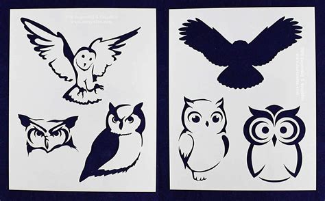 owl stencils  pc set  stencils  mil mylar quilting templates