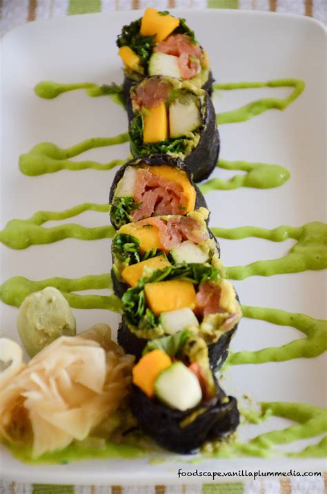 Smoked Salmon Sushi Roll With Avocado