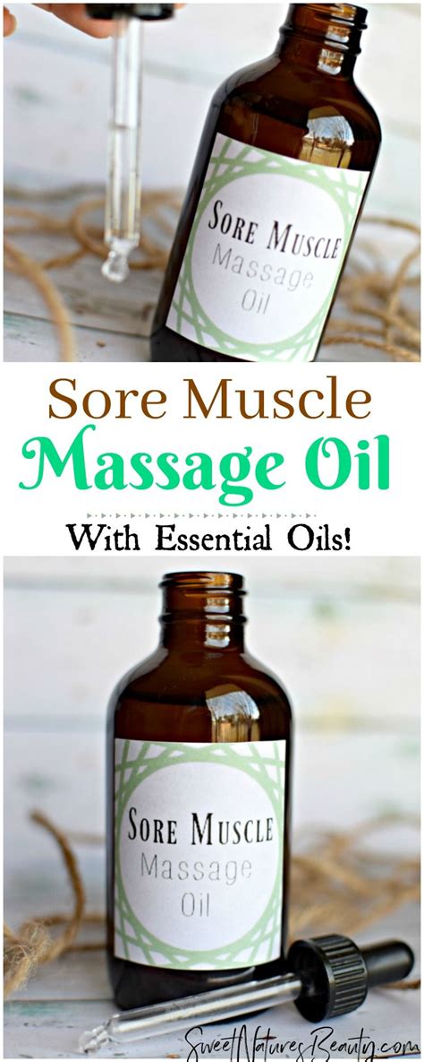 Sore Muscle Massage Oil With Essential Oils Recipe