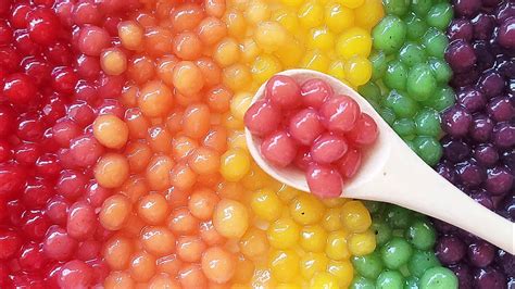 rainbow fruit boba   real fruit fruit tapioca pearl