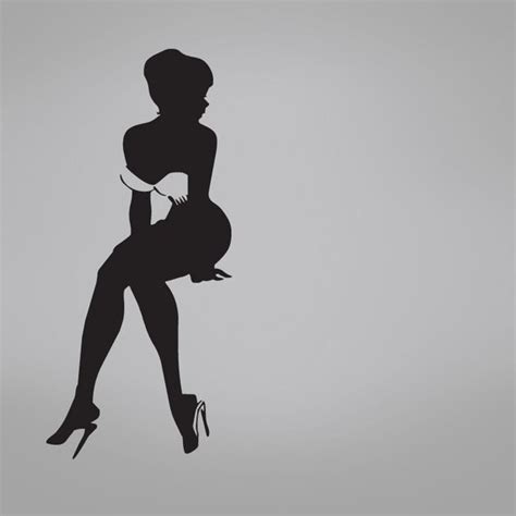 Vinyl Wall Decal Sticker Retro Sexy Girl Sitting 613a Cartoon