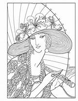 Coloring Vintage Book Adult Masters Amazon Pages Books Illustration Fashion Series sketch template