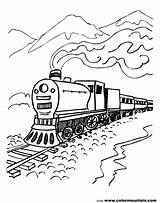 Train Coloring Pages Steam Polar Express Locomotive Printable Csx Boys Drawing Line Scenery Mountain Engine Colouring Color Sheets Mountains Book sketch template