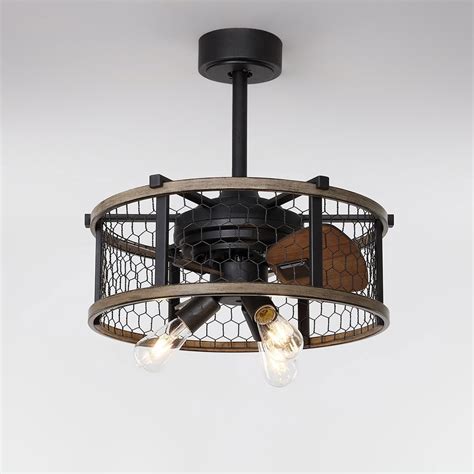 Luxury Farmhouse Rustic Reversible Ceiling Fan With Lights 3 Blade Wire