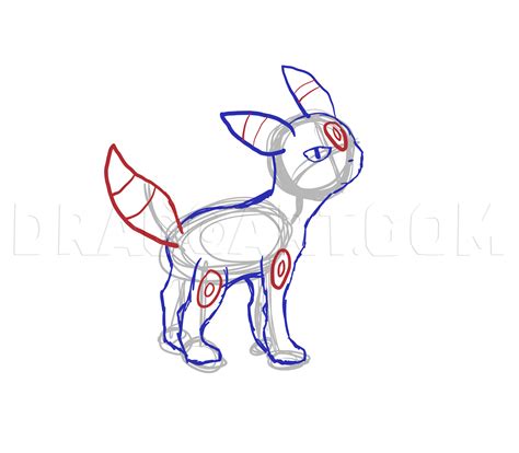 draw umbreon simple step  step drawing guide