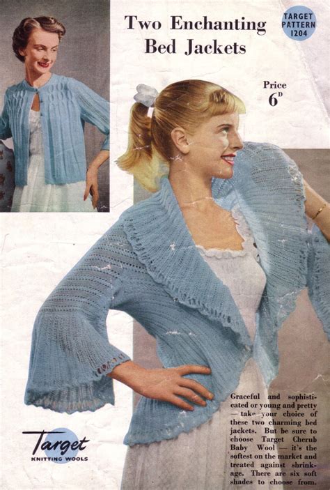 advertisement   enchanting bed jackets    knitting
