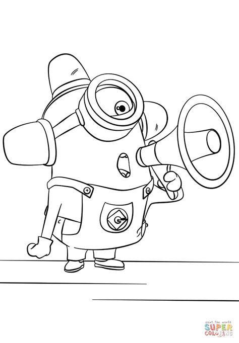 minion carl coloring page  printable coloring pages