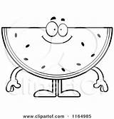Watermelon Clipart Coloring Cartoon Mascot Happy Cory Thoman Outlined Vector 2021 sketch template