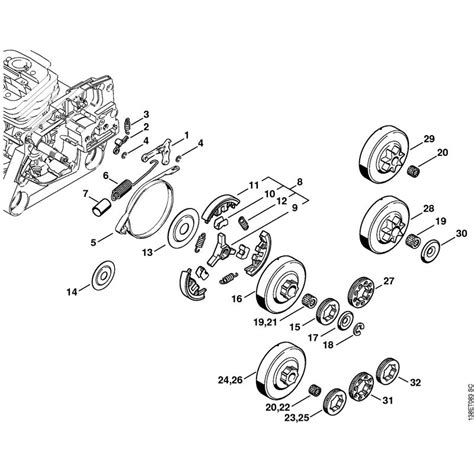 stihl  chainsaw pro parts diagram clutchchain brake