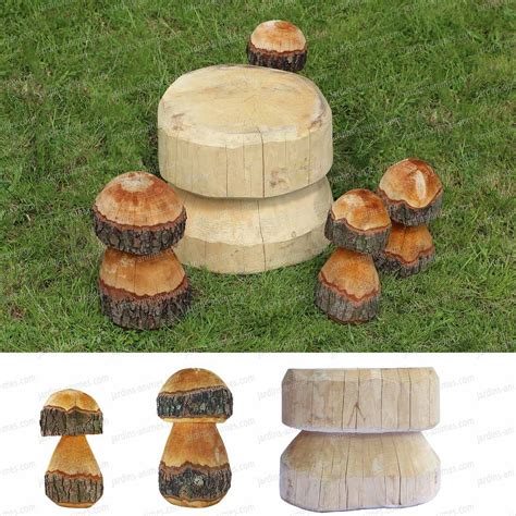 champignons decoratifs en bois mobilier de jardin bois champignon decoration jardin