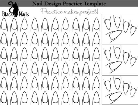 nail art design practice sheet bonus versions black cat nails