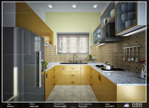 evens construction pvt  modern kerala kitchen interior