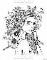 Coloring Pages Adults Girl Grown Adult Faces People Books Face Printable Sheets Awesome sketch template
