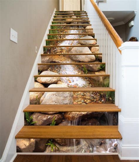 3d creek stones 1627 stair risers stairs stair riser decals stair