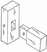 Tenon Mortise Tools Timber Pinned Frame Joint Fig sketch template