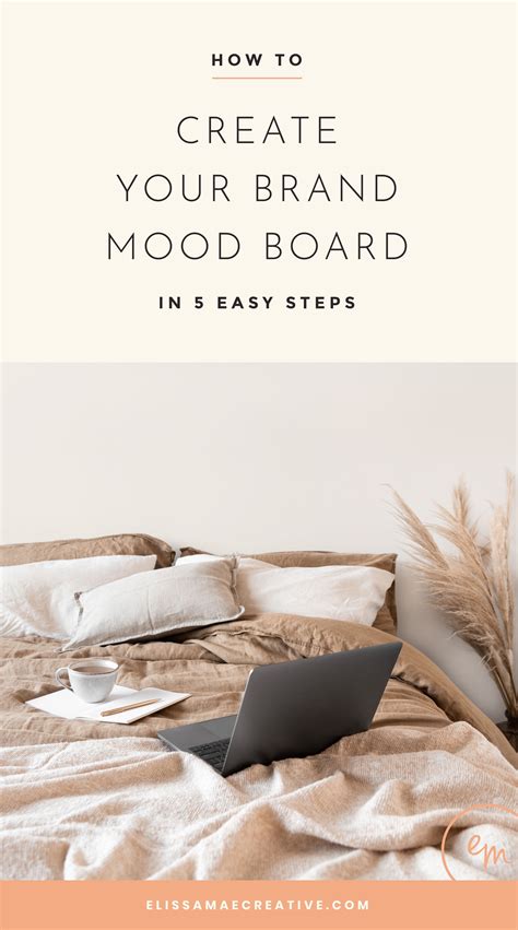 bed   laptop     text   create  brand mood board   easy steps