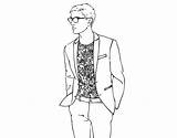 Coloringcrew Boy Modern Coloring Fashion sketch template