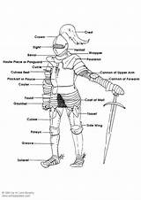 Armadura Harnas Armure Armatura Coloriage Kleurplaat Harnisch Medioevo Malvorlage Knight Medievale Evo Schoolplaten Tournoi Samurai Armour sketch template