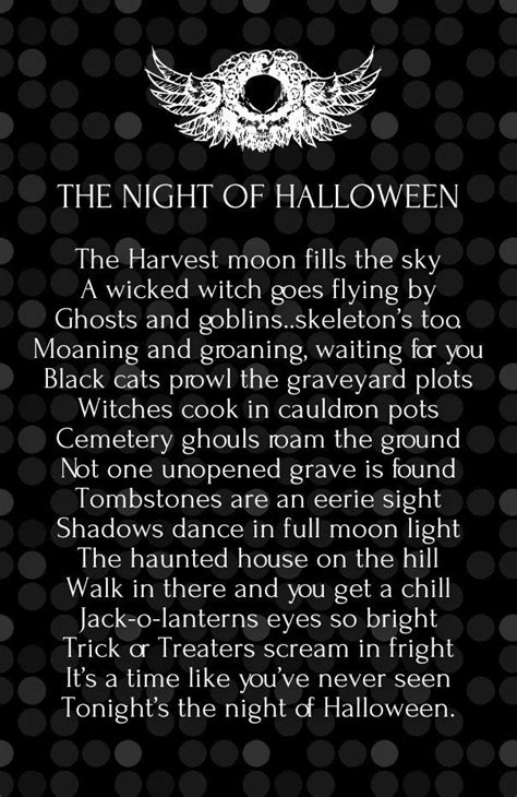 halloween poem  famous authors short poems  kids adults