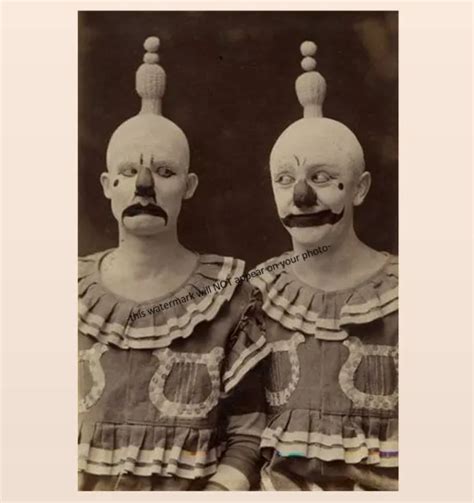 Vintage Creepy Circus Clowns Scary Photo Happy Sad Freak Creepy Weird