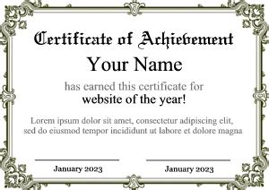 certificate  years  service template