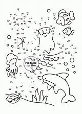 Kids Coloring Dot Dots Connect Printables Pages Worksheets Undersea Kindergarten Printable 100 Math Sheets Fun Alphabet Wuppsy School Desenhos Fish sketch template