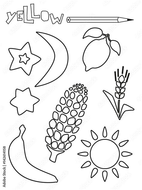 learn  colors yellow coloring page  rebecca burk illustrations
