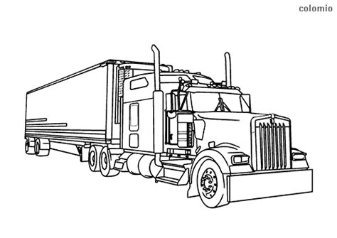 semi tractor trailer coloring pages