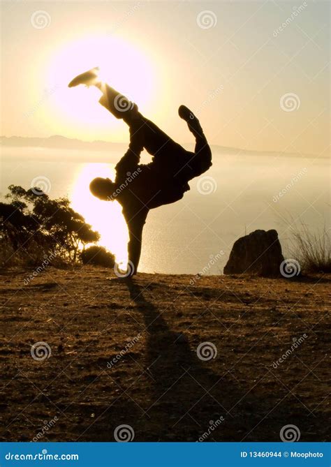 man  impressive  hand handstand  dawn stock images image