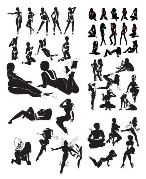 sexy women silhouettes vector material free images at vector clip art online
